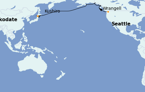 Itinerario del crucero Alaska 22 días a bordo del Seabourn Odyssey