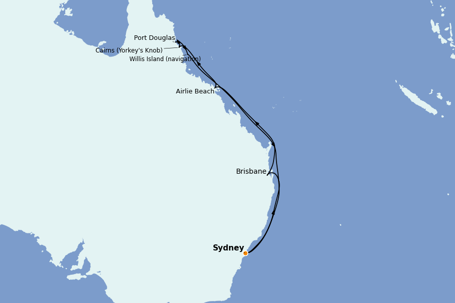 Itinéraire de la croisière AUSTRALIE ET NOUVELLE-ZÉLANDE 10 jours à bord du Celebrity Edge