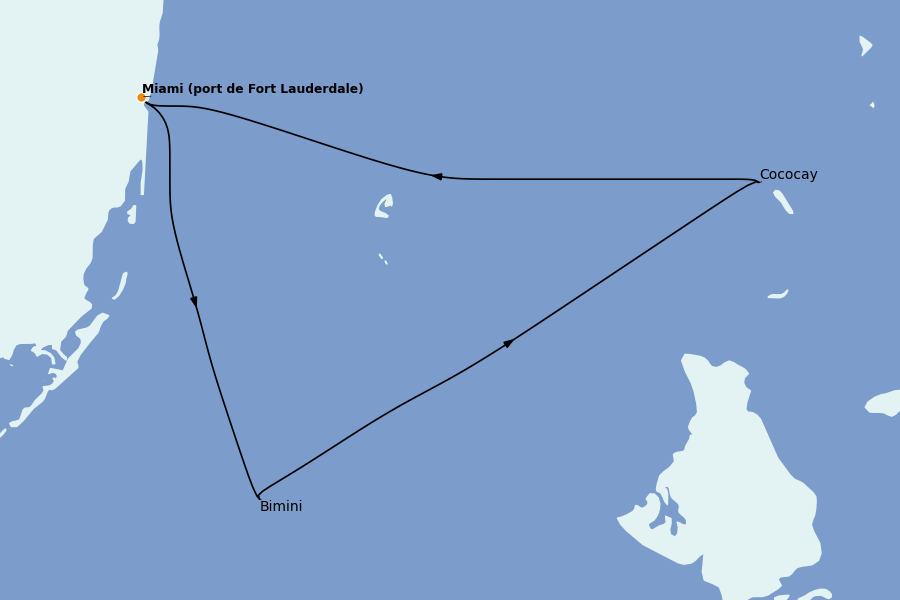 Itinerario del crucero Bahamas 4 días a bordo del Radiance of the Seas