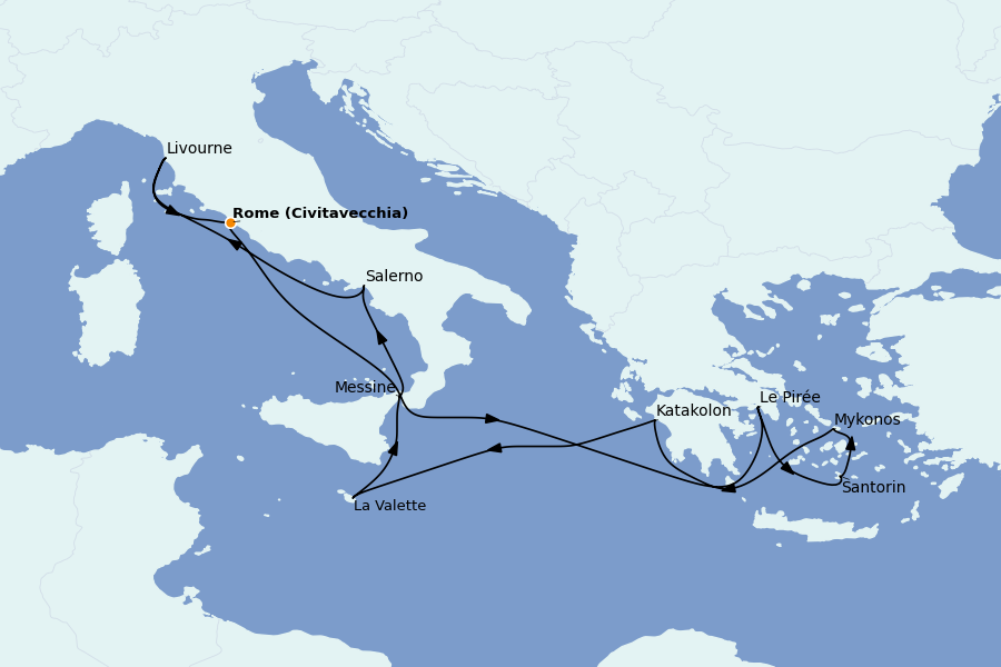 Itinerario del crucero Mediterráneo 10 días a bordo del Norwegian Epic