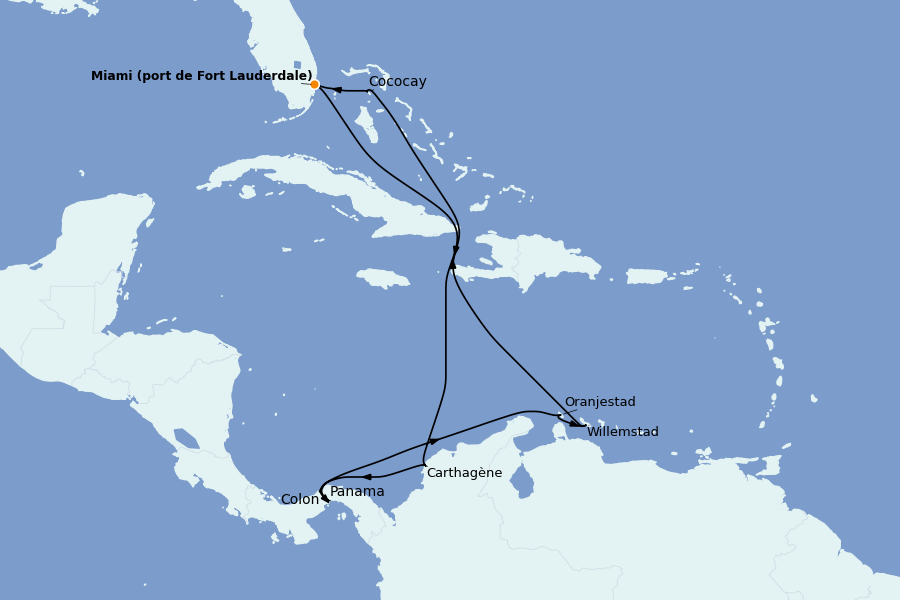 Itinerario del crucero Caribe del Este (Antillas) 11 días a bordo del Celebrity Ascent