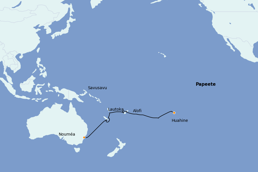 Itinerario del crucero Tahití, Bora Bora, Cook Islands 18 días a bordo del Vista