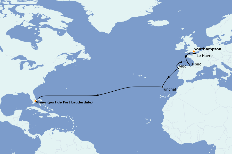 Itinerario del crucero Mediterráneo 15 días a bordo del Emerald Princess