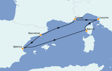 Itinerario del crucero Mediterráneo 7 días a bordo del Queen Elizabeth