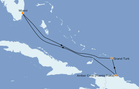 Itinerario del crucero Caribe del Este 5 días a bordo del Carnival Sunrise