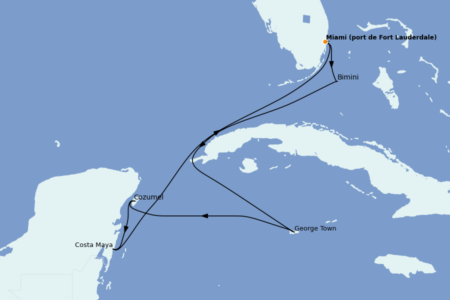 Itinerario del crucero Caribe del Oeste - México (América Central, Cuba, Jamaica) 7 días a bordo del Celebrity Beyond