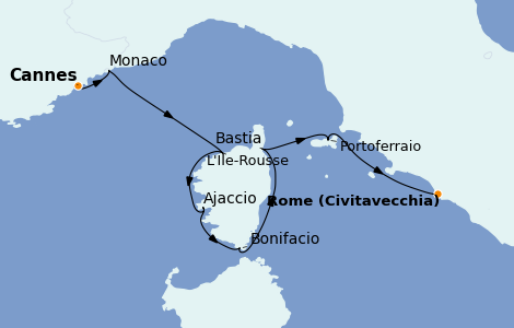 Itinerario del crucero Mediterráneo 7 días a bordo del Star Flyer