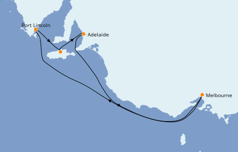 Itinerario del crucero Australia 2022 6 días a bordo del Sapphire Princess