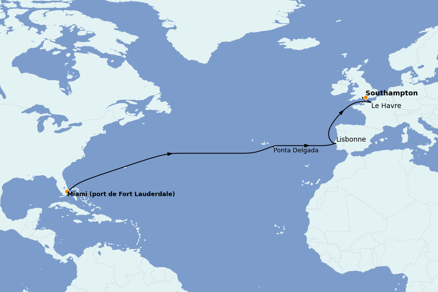 Itinerario del crucero Islas Canarias 14 días a bordo del Majestic Princess