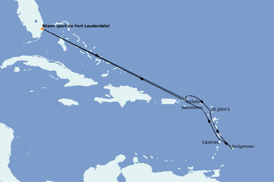 Itinerario del crucero Caribe del Este (Antillas) 10 días a bordo del Celebrity Eclipse