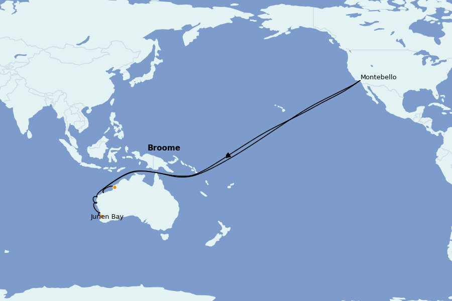 Itinéraire de la croisière AUSTRALIE ET NOUVELLE-ZÉLANDE 10 jours à bord du Le Soléal