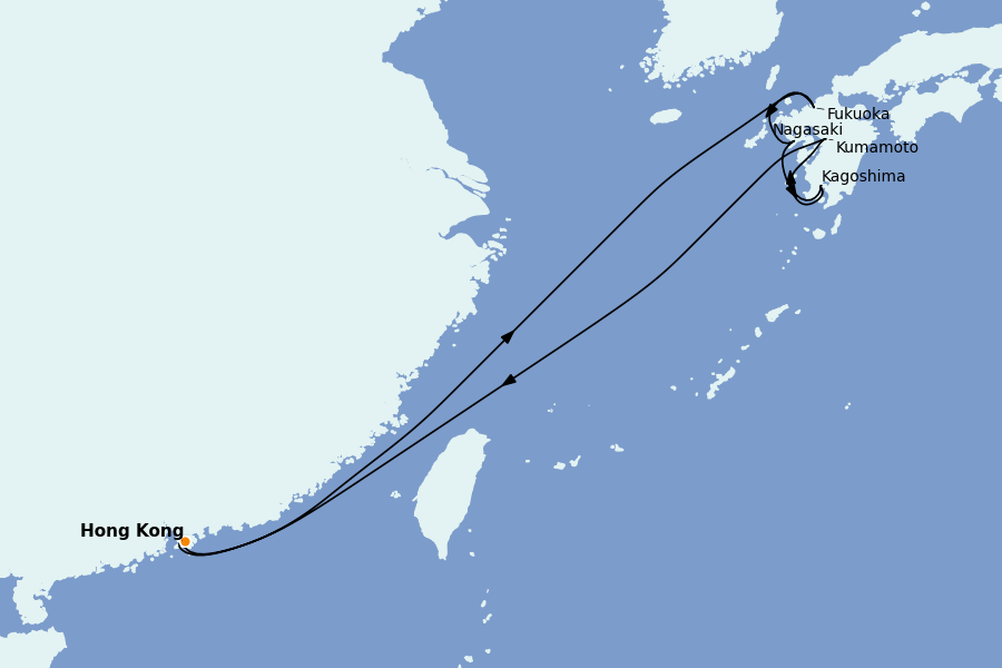 Itinerario del crucero China, Japón, Hong Kong, Taiwán, Corea del Sur 9 días a bordo del Spectrum of the Seas
