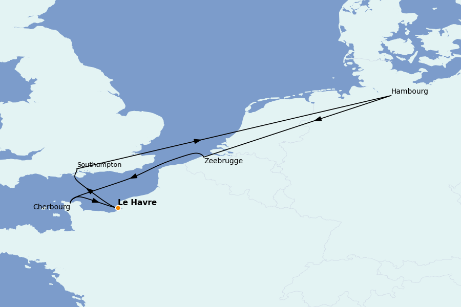 Itinerario del crucero Mar Báltico y Mar del Norte 7 días a bordo del MSC Preziosa