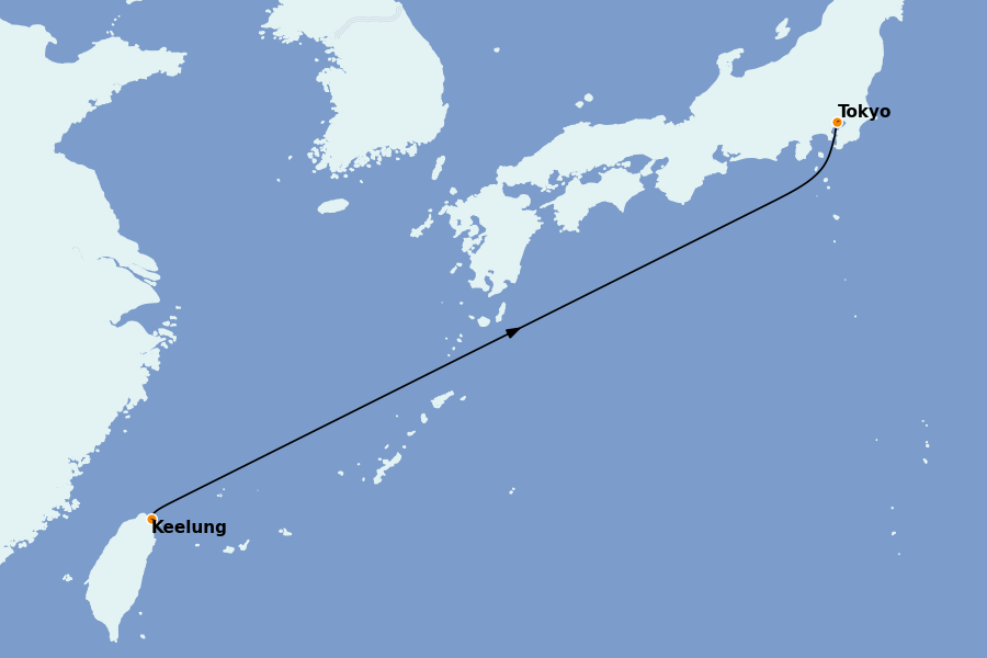 Itinerario del crucero Asia 3 días a bordo del MSC Bellissima