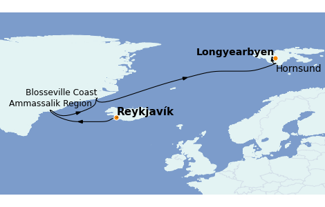 Itinerario del crucero Exploración polar 16 días a bordo del Le Commandant Charcot