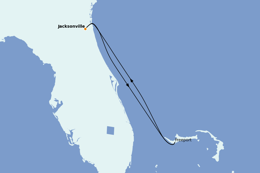Itinerario del crucero Bahamas 3 días a bordo del Norwegian Gem