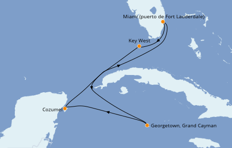 Itinerario del crucero Caribe del Oeste 6 días a bordo del Celebrity Equinox