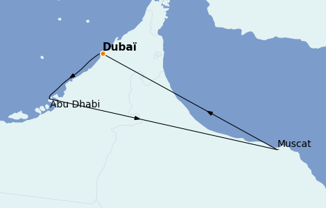 Itinerario del crucero Dubái 7 días a bordo del Costa Firenze