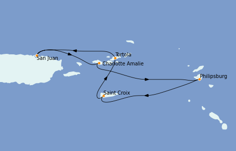 Itinerario del crucero Caribe del Este 5 días a bordo del Voyager of the Seas