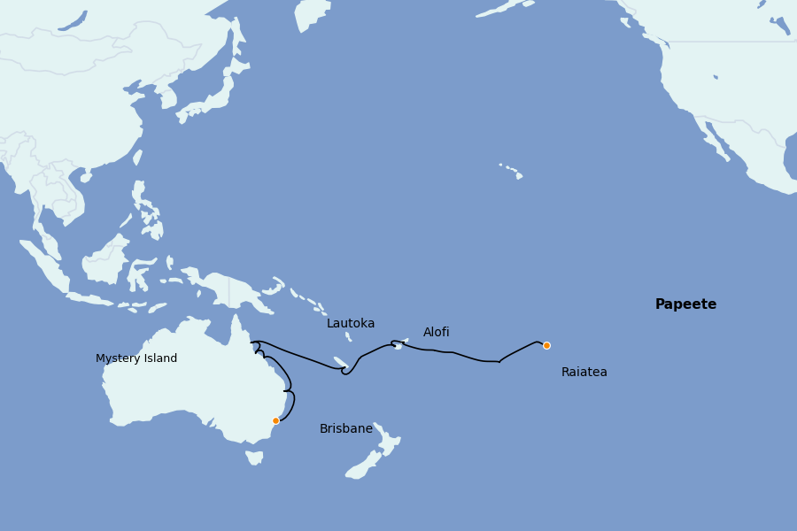 Itinerario del crucero Tahití, Bora Bora, Cook Islands 26 días a bordo del Seven Seas Splendor