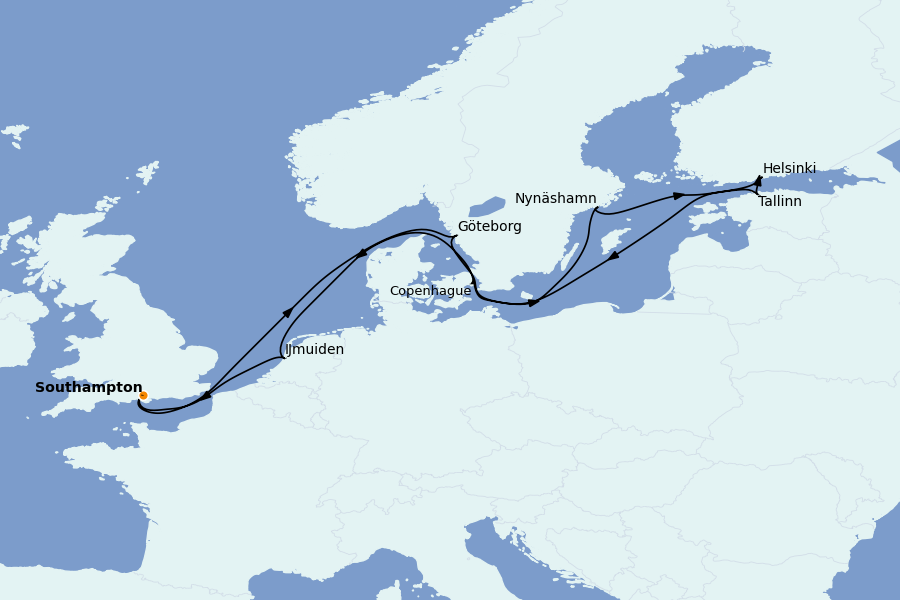 Itinerario del crucero Mar Báltico 11 días a bordo del Norwegian Star