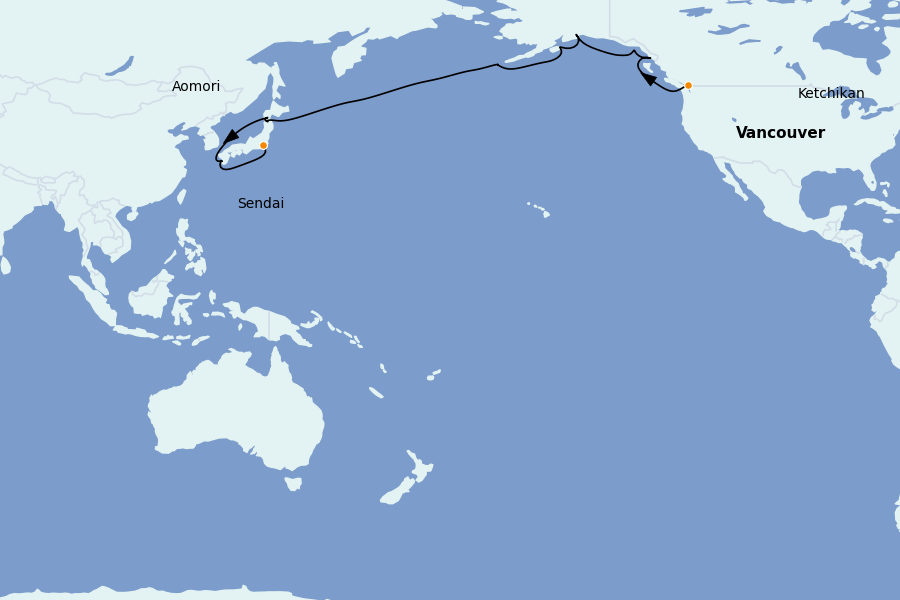 Itinerario del crucero Alaska 19 días a bordo del Seven Seas Explorer