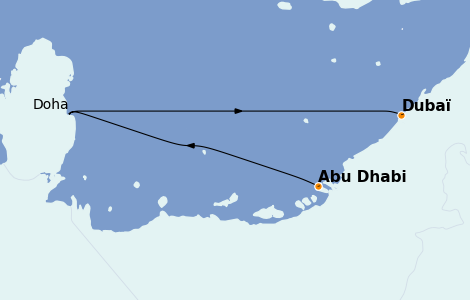 Itinerario del crucero Dubái 4 días a bordo del MSC Virtuosa