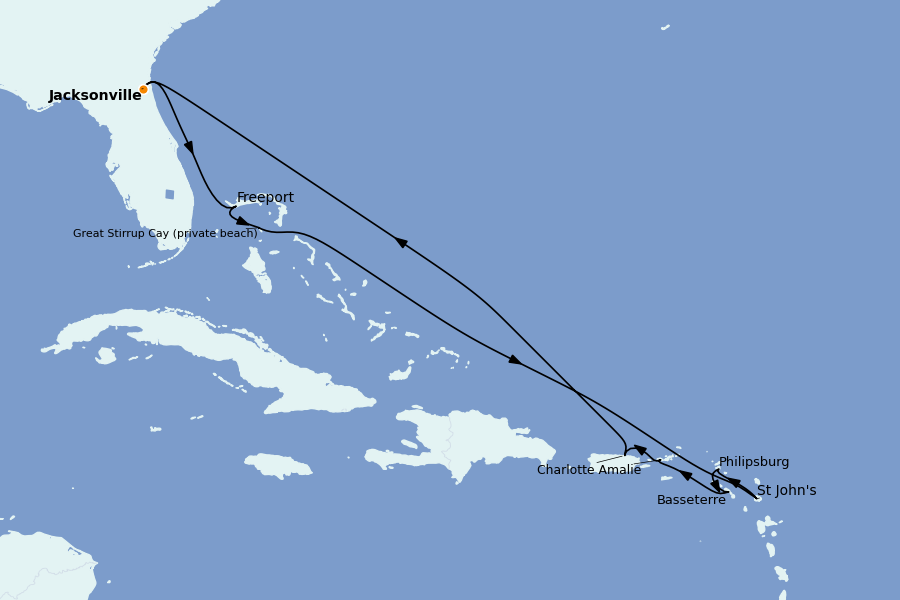 Itinerario del crucero Caribe del Este (Antillas) 12 días a bordo del Norwegian Gem