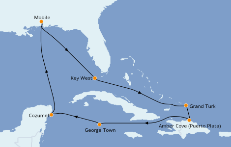 Itinerario del crucero Caribe del Este 10 días a bordo del Carnival Sensation