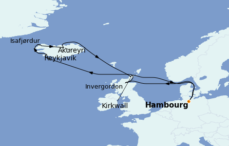 Itinerario del crucero Exploración polar 11 días a bordo del MSC Magnifica