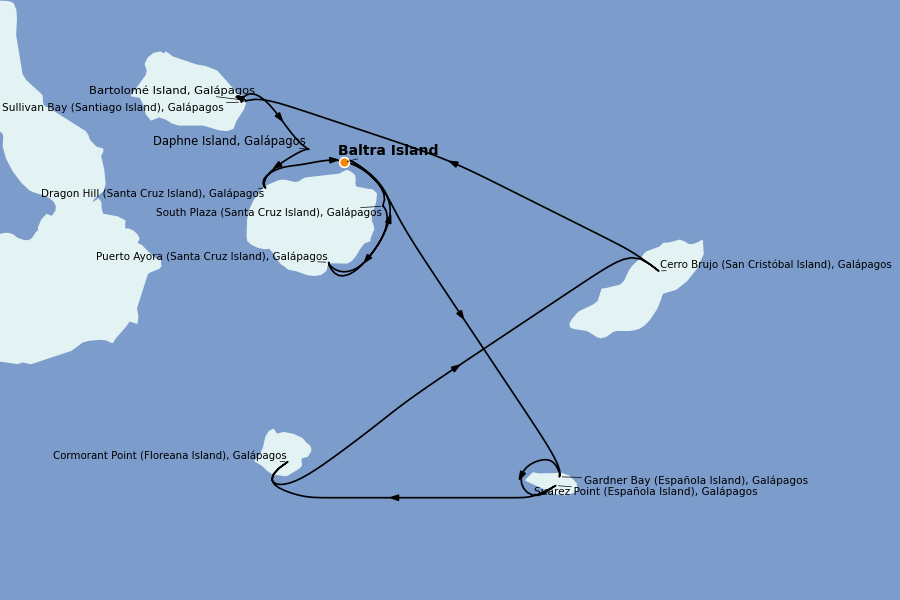 Itinéraire de la croisière Îles Galápagos, Île de Pâques  7 jours à bord du Celebrity Flora
