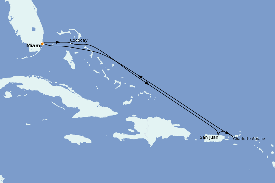 Itinerario del crucero Caribe del Este (Antillas) 7 días a bordo del Allure of the Seas