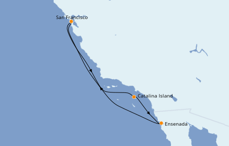 Itinerario del crucero California 5 días a bordo del Carnival Miracle