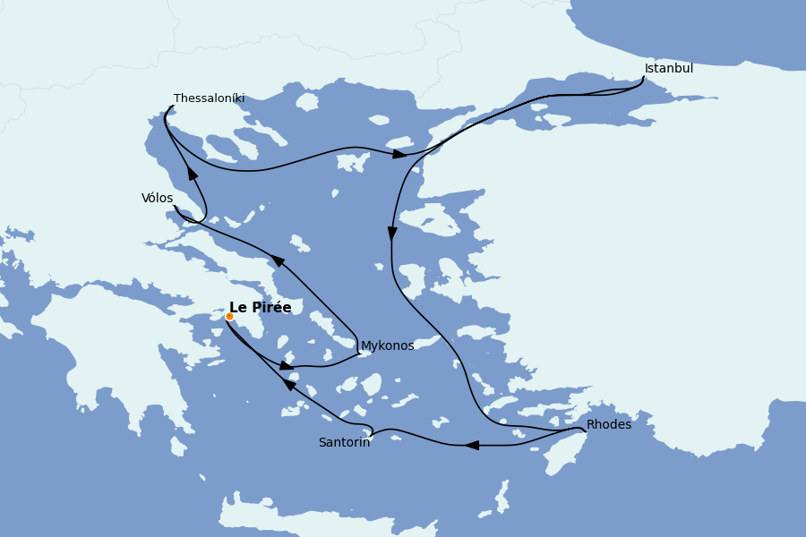 Itinerario del crucero Grecia y Adriático 10 días a bordo del Silver Muse