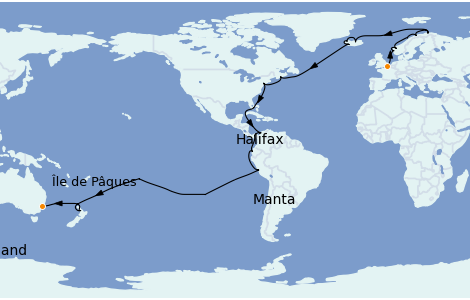 Itinerario del crucero Australia 2022 55 días a bordo del Coral Princess