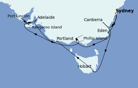 Itinerario del crucero Australia 2024 15 días a bordo del Seabourn Odyssey
