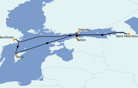 Itinerario del crucero Mar Báltico 7 días a bordo del Voyager of the Seas