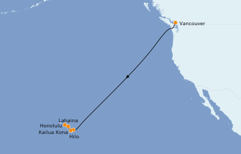 Itinerario del crucero Hawaii 11 días a bordo del Celebrity Eclipse