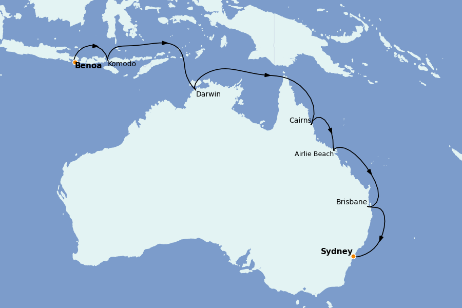 Itinéraire de la croisière Thaïlande, (Bali) Indonésie, Malaisie, Singapour, Vietnam, Birmanie, Philippines 16 jours à bord du Seven Seas Explorer