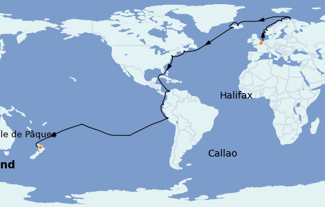 Itinerario del crucero Australia 2022 51 días a bordo del Coral Princess