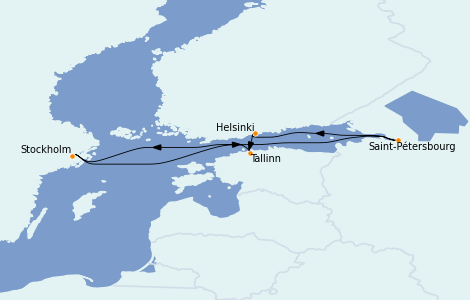 Itinerario del crucero Mar Báltico 7 días a bordo del Costa Favolosa