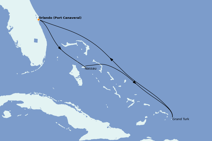 Itinéraire de la croisière Caraïbes de l'Est (Antilles) 5 jours à bord du MSC Seashore