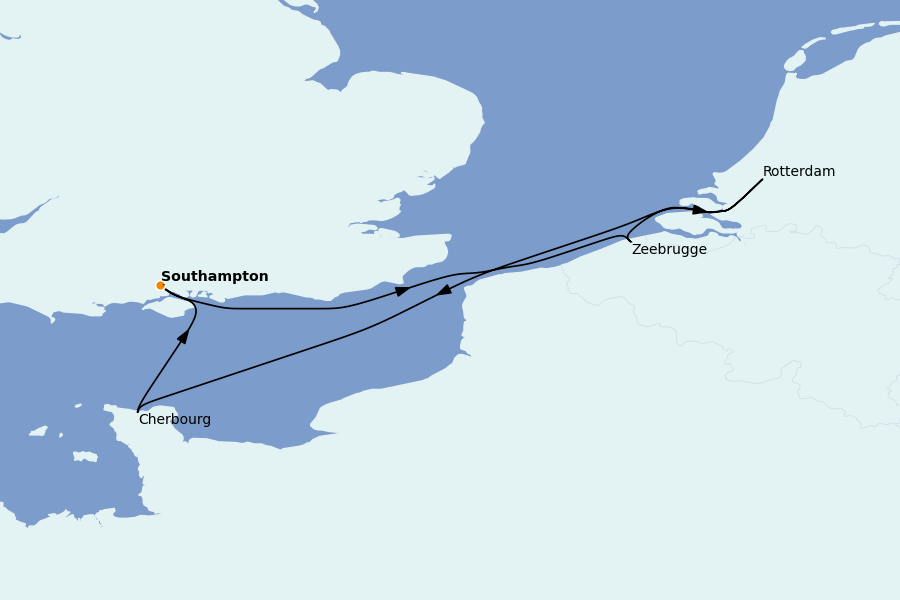 Itinerario del crucero Mar Báltico y Mar del Norte 5 días a bordo del MSC Virtuosa