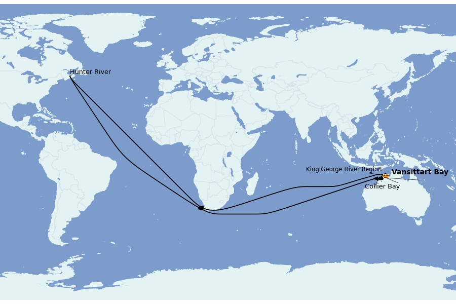 Itinéraire de la croisière Australie 2025 10 jours à bord du Le Soléal