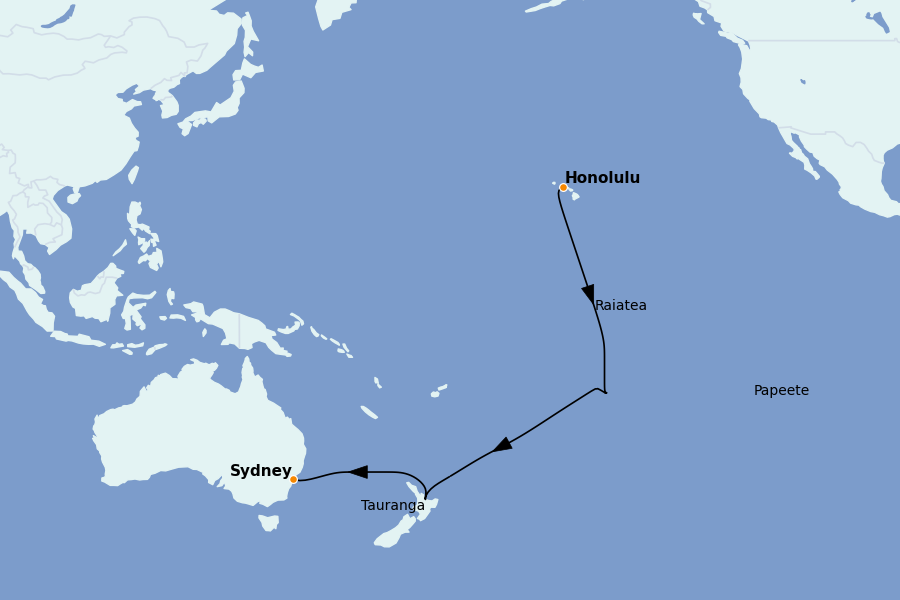 Itinéraire de la croisière Hawaii 18 jours à bord du Anthem of the Seas