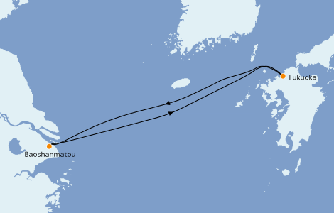 Itinéraire de la croisière Asie 4 jours à bord du Spectrum of the Seas