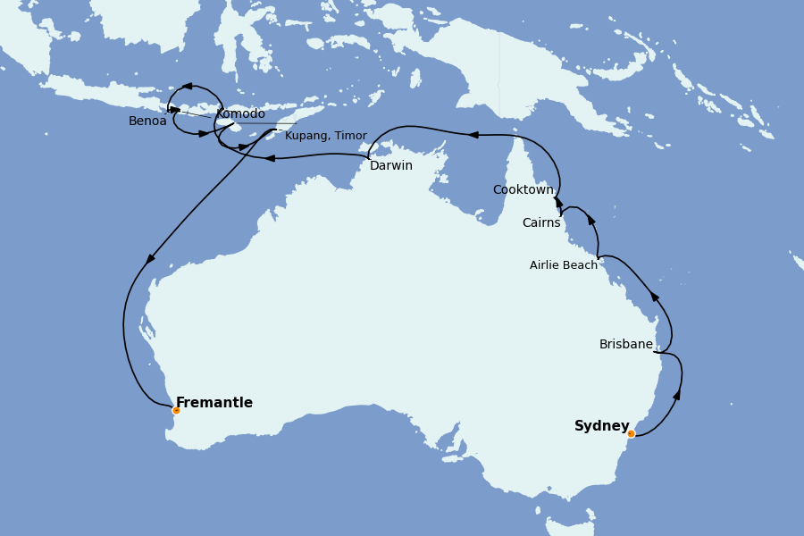 Itinéraire de la croisière Thaïlande, (Bali) Indonésie, Malaisie, Singapour, Vietnam, Birmanie, Philippines 23 jours à bord du Riviera