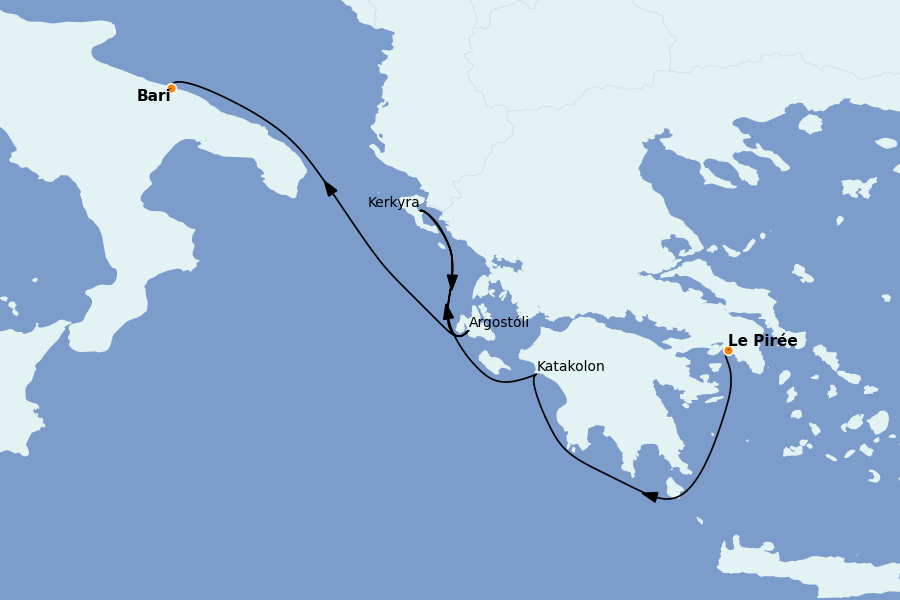 Itinéraire de la croisière Méditerranée Occidentale 4 jours à bord du MSC Sinfonia