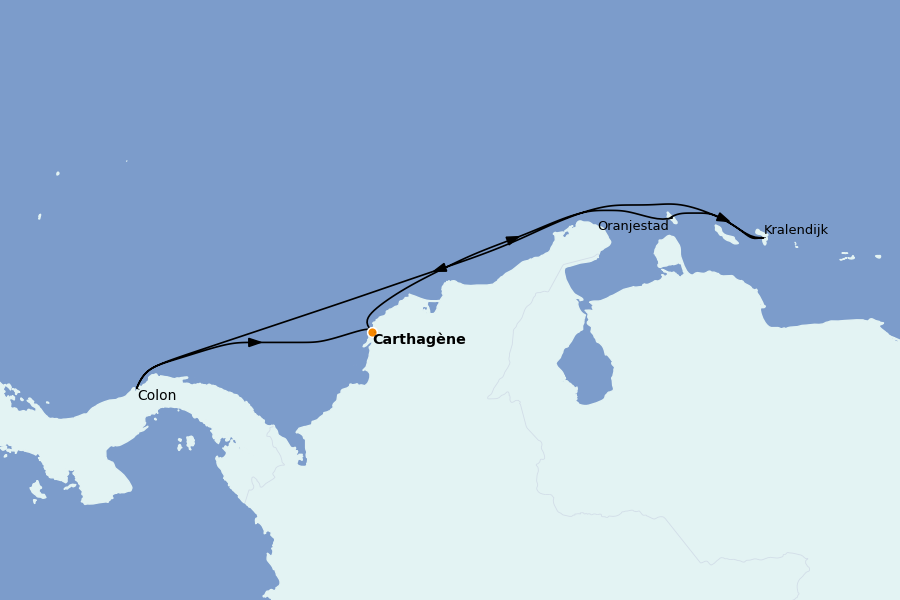 Itinéraire de la croisière Caraïbes de l'Est 7 jours à bord du Serenade of the Seas