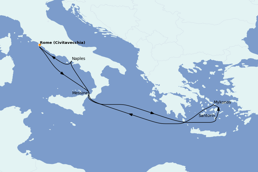 Itinéraire de la croisière Méditerranée 7 jours à bord du Odyssey of the Seas